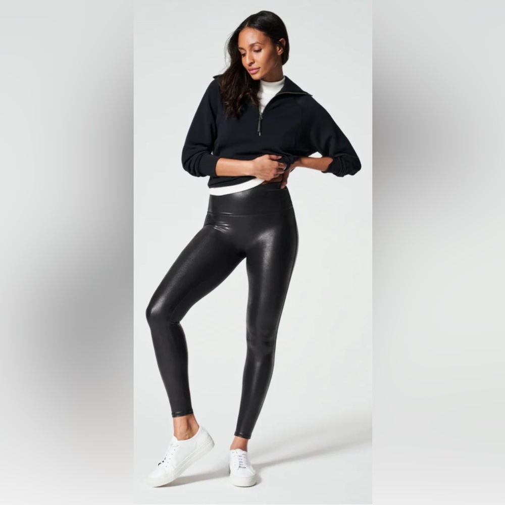 SPANX Faux Leather Leggings (like new!!) - Size Small